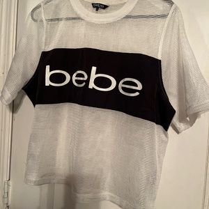 Bebe sport white & black top, size XLarge. LIKE NEW